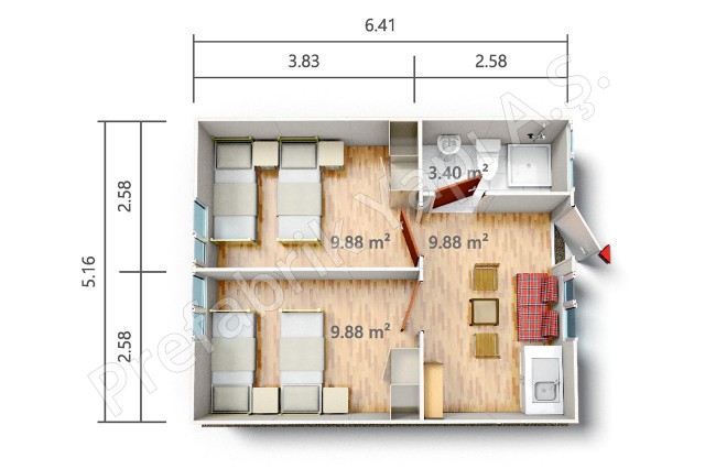 PRST 33 m2 Plan
